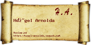 Hügel Arnolda névjegykártya